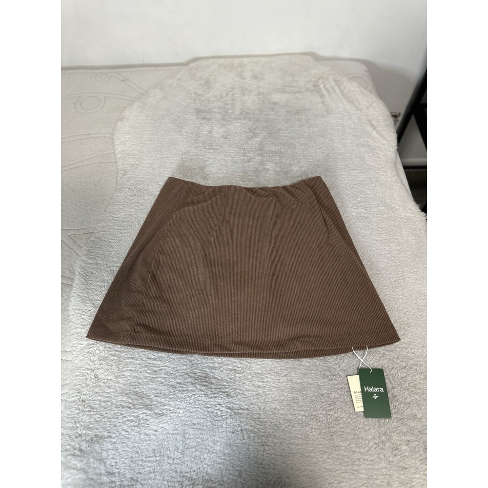 New Halara AuraCord Cloud Corduroy Skort Brown Skirt Shorts Womens Size XL‎ Long